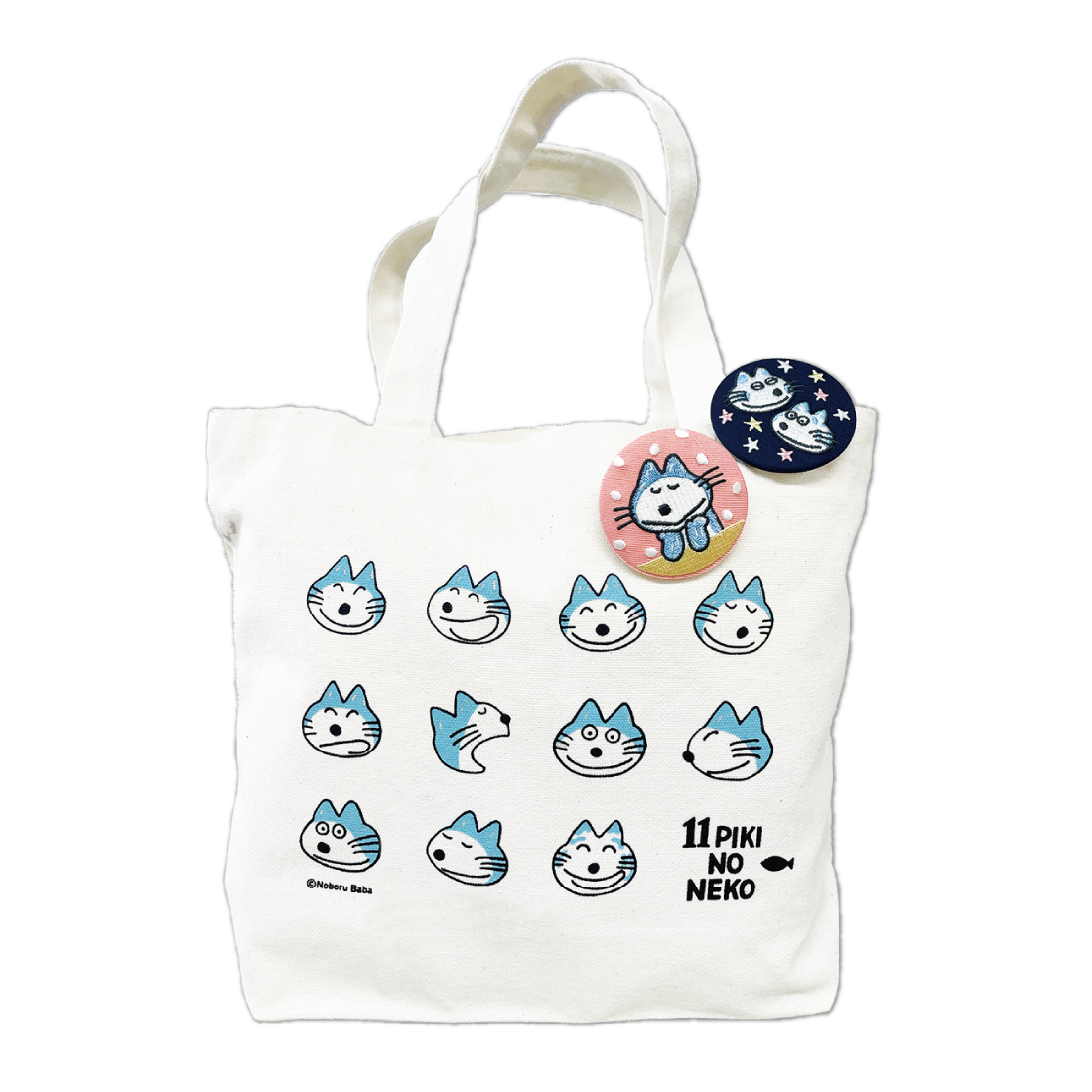 11ぴきのねこ 刺繍缶バッジ（ピンク）